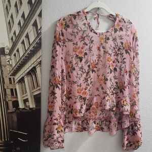 Topshop Pink Floral Blouse